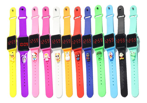 Reloj Pulsera Led Infantil De Dibujos Animados, 10 Piezas