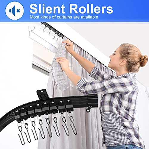 Riel De Cortina De Techo Flexible Y Curvado, Divisor De Habi