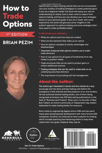 How To Trade Options: A Complete Guide To Trading Options, Trade Strategies And Risk Management, De Pezim, Brian. Editorial Independently Published, Edición 1 En Inglés, 2023