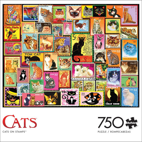 Buffalo Games - Cats On Stamps - Rompecabezas De 750 Piez...