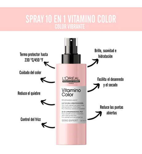 Shampoo 300ml + Mascarilla + Spray Vitamino Color Loreal