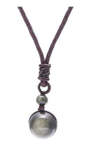 Collar Ojo De Tigre Proteccion Obsidiana Chakras. , Amuleto Color Gris