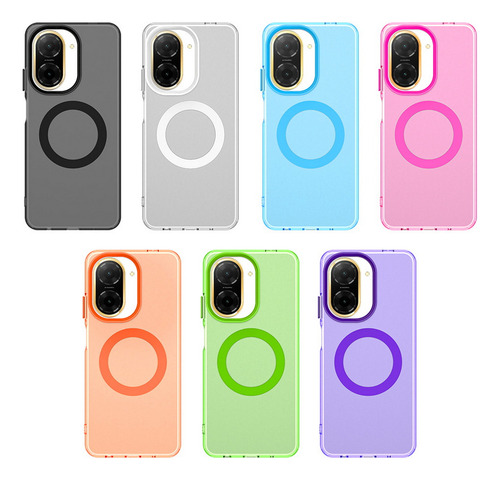 Funda De Teléfono Transparente Con Adsorción Magnética De Colores Caramelo Para Xiaomi Redmi A5 A4 A3 A3x