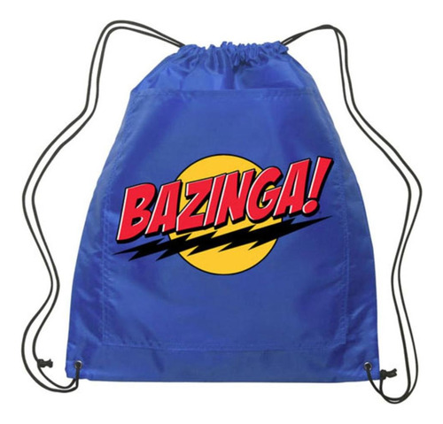 Mochila Bazinga Azul Cordon 14 X 18  Patchwork Ofa