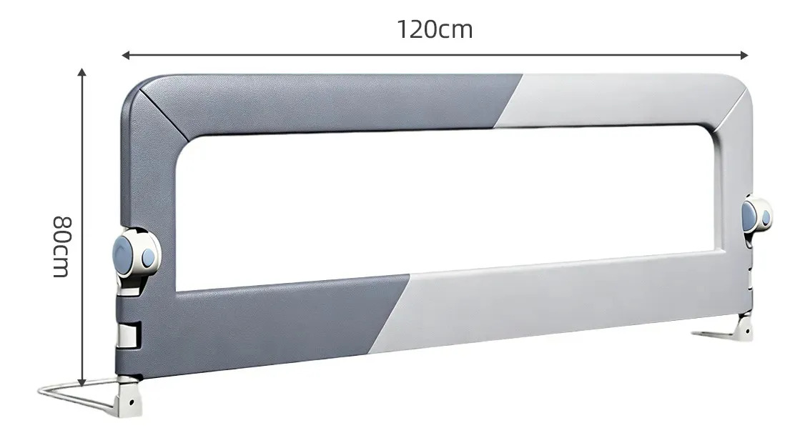 Grade Proteção Cama Bebê Ajustável Infantil Lateral Cinza Cinza120 Grade Proteção