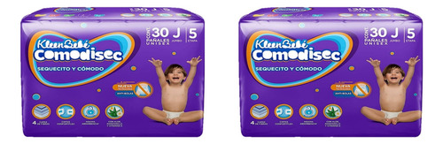 Kit De Pañales Kleenbebe Comodisec Jumbo - 30 Piezas X 2