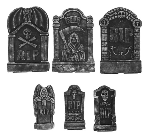 Juego De 6 Espeluznantes Decoraciones De Lápidas De Cementer