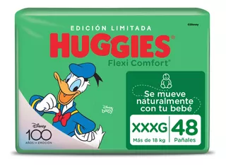 Pañales Huggies Flexi Comfort Xtra Flex Xxxg 48un +18kg