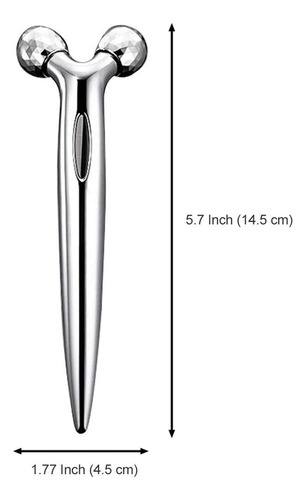 Masajeador Rodillo Manual Facial Corporal 3d Color Plateado
