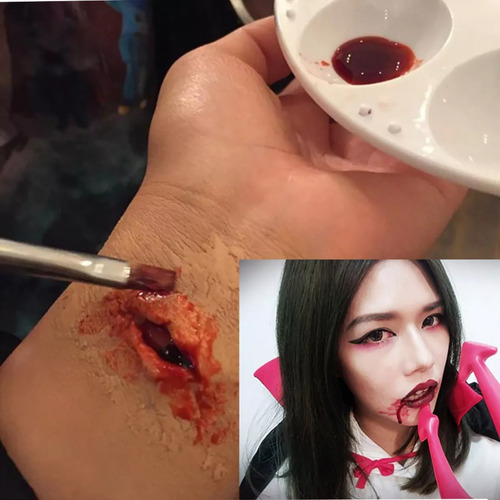 Sangue Artificial Para Halloween Cosplay Vampiro Cor Vermelho
