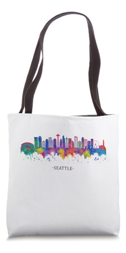 City Watercolor Skyline Home State Souvenir Seattle Bolsa De