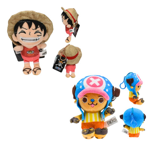 Peluche One Piece Monkey D. Luffy Tony Chopper Set De 2 