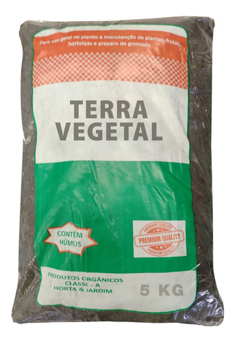 Terra Vegetal Adubada Para Plantas Vasos E Jardim 5kg