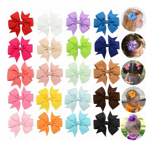A Lazos De Colores Horquillas Para Bebé Niñas 20 Piezas