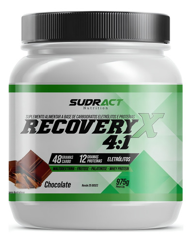 Recovery X 4:1:1 975g - Sudract - Recuperador Muscular Sabor Chocolate