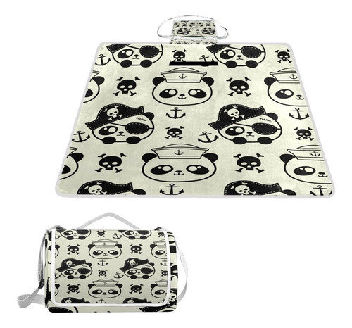 Naanle Panda Calavera Azucar Vectorial Manta Picnic Aire Mat