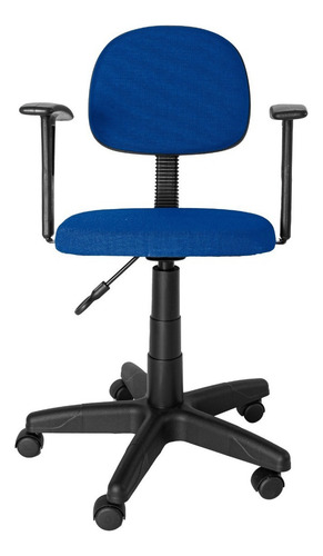 Cadeira Sec. Gir. Carenada C/ Braço Fixo T Reto J Serrano Cor Azul
