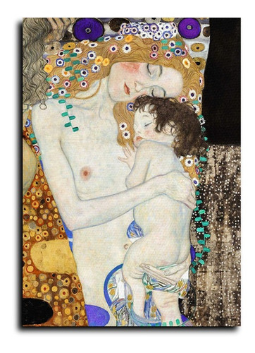 Cuadro Decorativo Canvas 80x120cm Madre E Hija Gustav Klimt