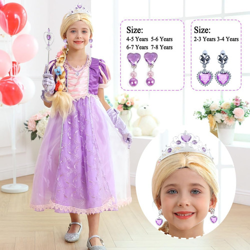 Luzlen Disfraz De Princesa Morada Para Niñas, Vestido De Rap