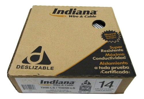 Cable Thw 90 Cal. 14 Indiana Blanco Slmb58/sly313
