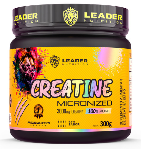 Creatine Micronized 100% Max Pure 300g Leader Nutrition