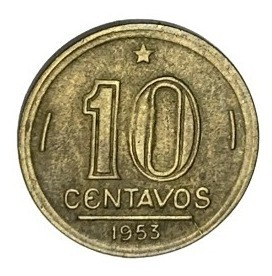 Moeda De 10 Centavos De 1953 - Mbc- Km#561 - Cunho Quebrado (Usado)