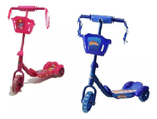 Scooter Patín Del Diablo Para Bebes Azul Rosa 3 Llantas