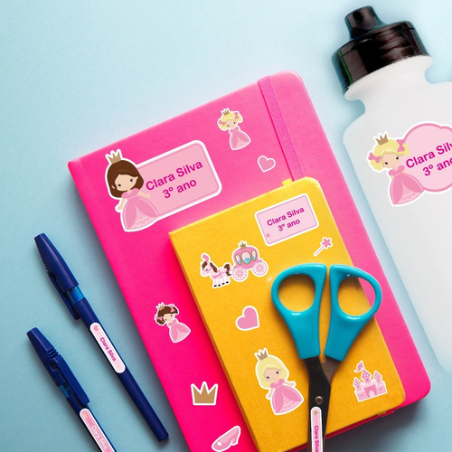 Imagem 2 de 3 de Etiquetas Escolares Princesa Personalizadas 173un