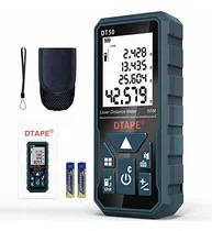 Comprar Medidor Láser Telémetro Láser 50m Medidor De Distancia Láser Con 4 Unidades Medición De Distancia Area Volumen Pitágoras Y Medición Continua Almacenamiento De 20 Datos Función De Silencio Dtape Dt50