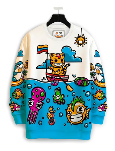 Buzo Sin Capota Unisex Con Diseño Marino Día Hoddie