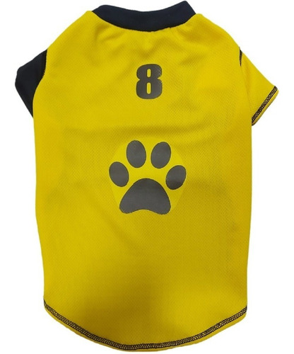 Ropa Camiseta Para Perro. Tela Amarilla Deportiva 35cm