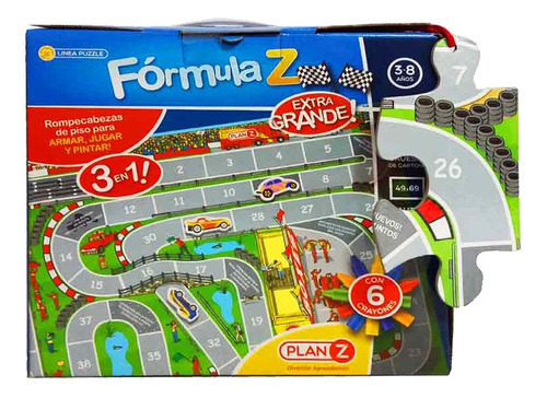 Puzzle De Piso Gigante 3 En 1 Formula Z - Kidz Juguetes