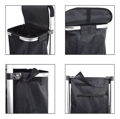 Carrito De Compras Feria Plegable Aluminio Premium 40l 50kg