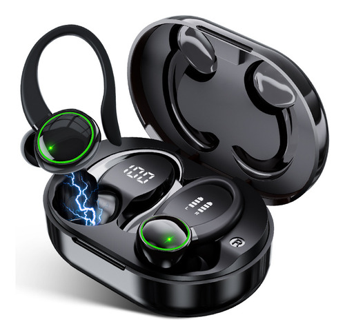 Auriculares Negros, Nuevo Gancho Para La Oreja 2023 Enc Blue