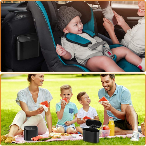 Para Portátil Cubo De Basura Para Coche, 2 Pcs Mini Cubo
