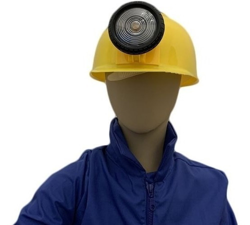 Disfraz Minero Ingeniero + Casco Con Luz + Envio