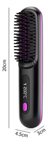 Escova De Cabelo Pente Sem Fio Fast Heating Usb Portátil