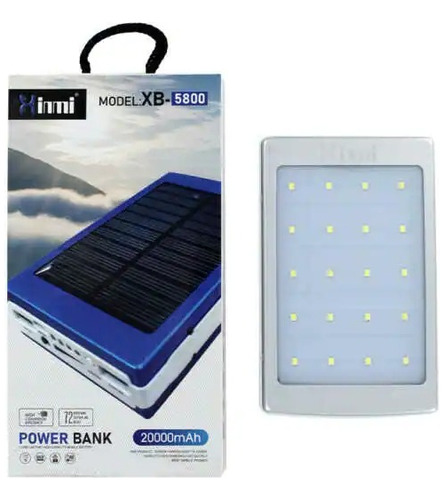 Cargador Power Bank Solar Portátil 20000 Mah Lampara Led /e
