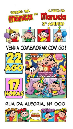 Convite Digital Turma Da Mônica