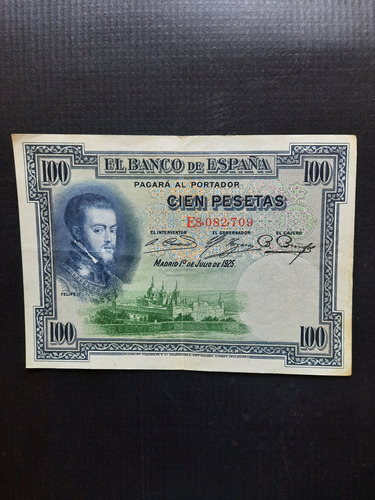 Cédula Estrangeira Antiga Da Espanha 100 Pesetas Soberba 