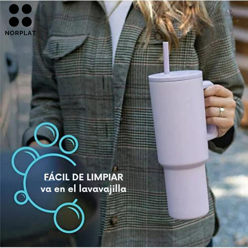 Norplat Tumbler 1180ml Vaso Térmico 40oz 1180ml Con Bombilla