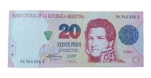 Billete Argentina 20 Pesos Convertibles