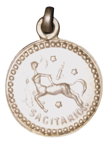 Medalla Dije Zodiaco Sagitario De Plata 