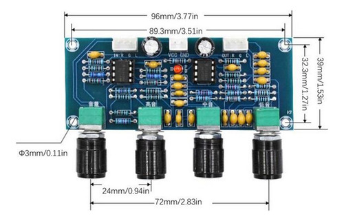 . 2xxh-a901 Power Amp Tone Board Módulo Preamplificador