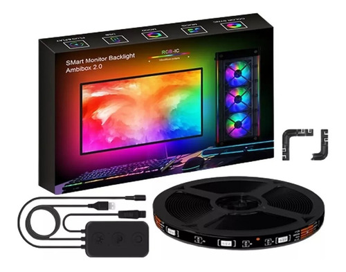 Tira De Luz Led Rgb Ambibox 2.0 Pc Sincroniza Con La Imagen