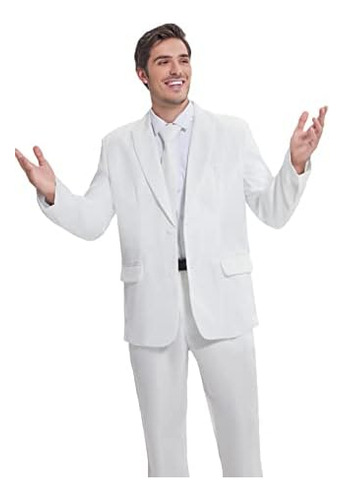 Traje Blanco Para Hombre - Traje De Halloween, Zoot Suit, Ne