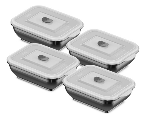 Collapse-it Silicona Food Storage Containers, 4-piece 6dx4t