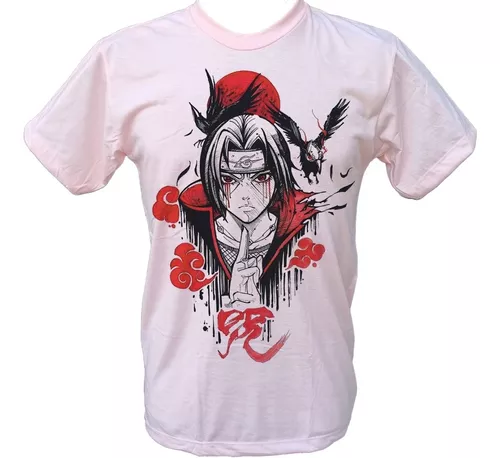 Camiseta Naruto Shippuden Camisa Nuvem Akatsuki Masculina Blusa