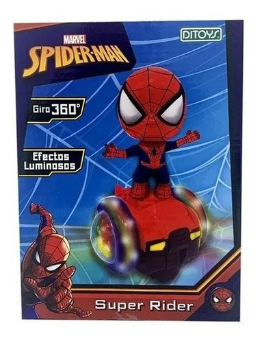 Juguete Super Rider De Spiderman Luminoso Giro 360º Ditoys