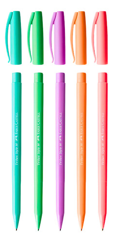 Caneta Esferográfica Trilux Style Color 5cores Faber Castell
